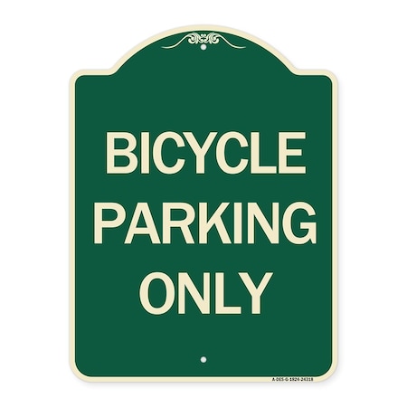 Signmission Bicycle Parking Only Heavy-Gauge Aluminum Architectural Sign, 24" x 18", G-1824-24318 A-DES-G-1824-24318